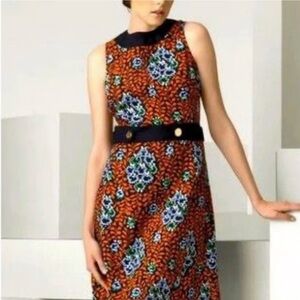 Beautiful vintage Tory Burch Orange and Blue Patterned Dress